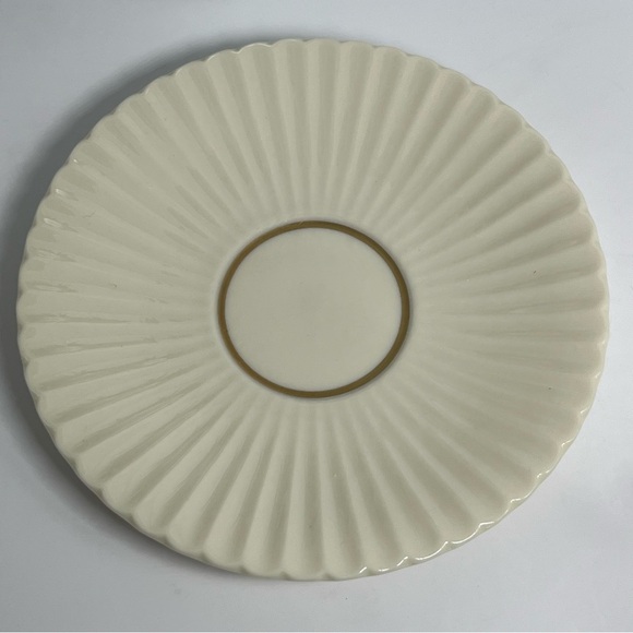 Lenox Rutledge Pattern Footed Cup & Saucer Set Ivory, Gold Trim & Floral Details - Picture 8 of 9